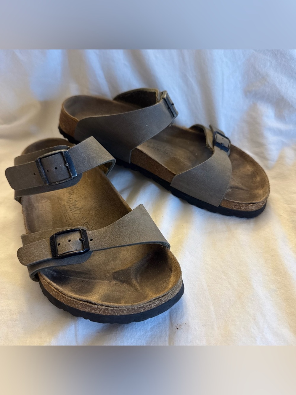 BIRKENSTOCK BETULA Brown Birko Flor Two Strap Arizona Slide Sandal 39 L8